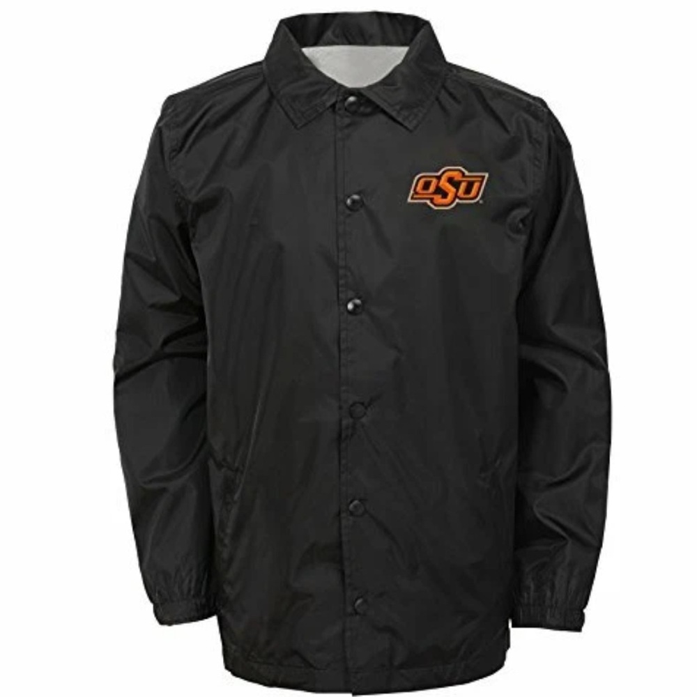NWT [Gen2] Oklahoma State Cowboys NCAA Black Bravo “Coaches” Jacket Youth S (8) - Picture 3 of 8